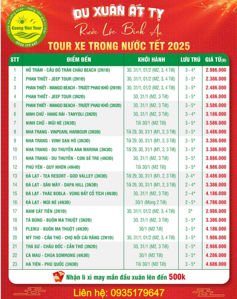 TOUR TẾT 2025